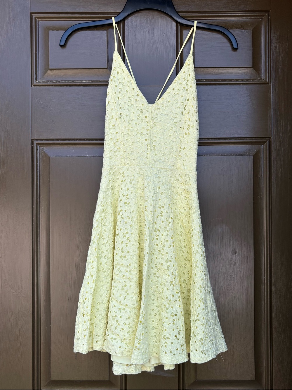 Urban Outfitters Yellow Lace Eyelet Strap Dress